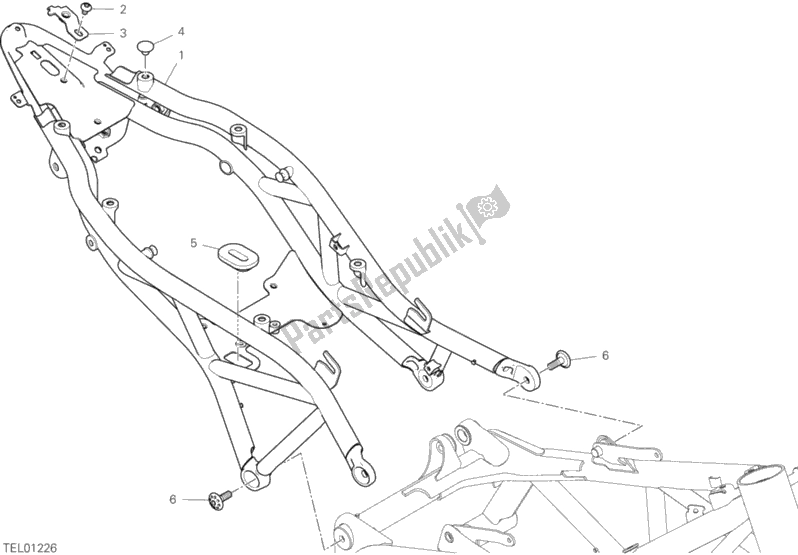 Tutte le parti per il Telaio Posteriore Comp. Del Ducati Hypermotard 950 SP USA 2020